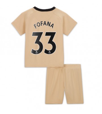 Chelsea Wesley Fofana #33 babykläder Tredje Tröja barn 2022-23 Korta ärmar (+ Korta byxor)